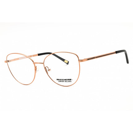 Skechers Women's Eyeglasses - Shiny Rose Gold Metal Cat Eye Shape Frame | SE2202 028 ,