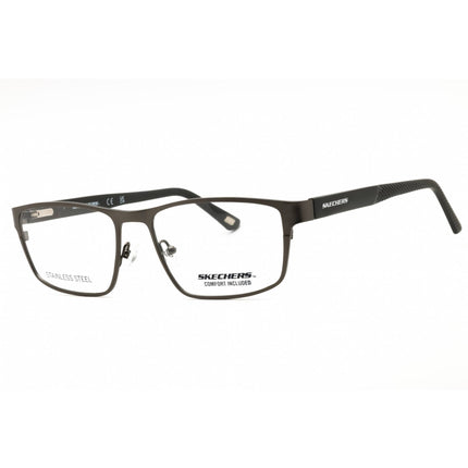 Skechers Men's Eyeglasses - Matte Gunmetal Metal Rectangular Full Rim | SE3323 009 ,