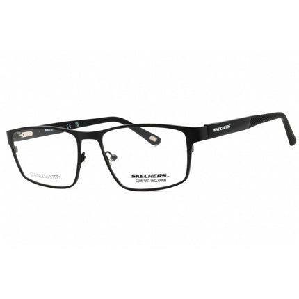 Skechers Men's Eyeglasses - Matte Black Metal Rectangular Full Rim Frame | SE3323 002 ,