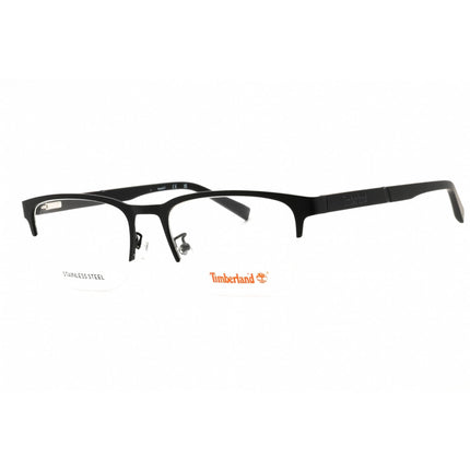 Timberland Men's Eyeglasses - Matte Black Metal Rectangular Half Rim | TB1841-H 002 ,