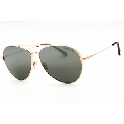 Tom Ford Unisex Sunglasses - Shiny Rose Gold Metal Aviator Full Rim Frame | FT0996 28A ,