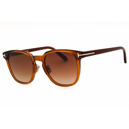 Tom Ford Unisex Sunglasses - Shiny Light Brown Acetate Square Frame | FT1051-K 45F ,
