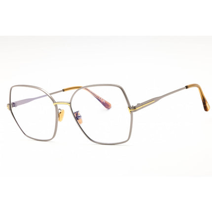 Tom Ford Women's Eyeglasses - Shiny Light Ruthenium Metal Oversized | FT5876-B 014 ,