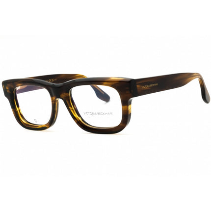 Victoria Beckham Women's Eyeglasses - Striped Khaki Acetate Square Frame | VB2671 318 ,