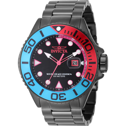 Invicta Men's Watch - Grand Diver Quartz South Beach Black Dial Steel Bracelet | 48614 ,