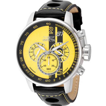 Invicta Men's Watch - S1 Rally Quartz Yellow and Black Dial Leather Strap | 48616 ,