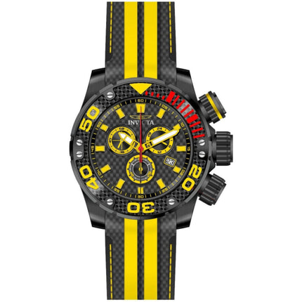 Invicta Men's Watch - Sea Hunter Chronograph Black and Yellow Silicone Strap | 48990 ,