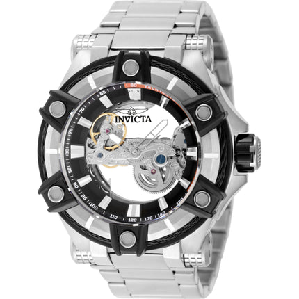 Invicta Men's Watch - Bolt Automatic Skeleton Black Dial Silver Tone Bracelet | 49057 ,