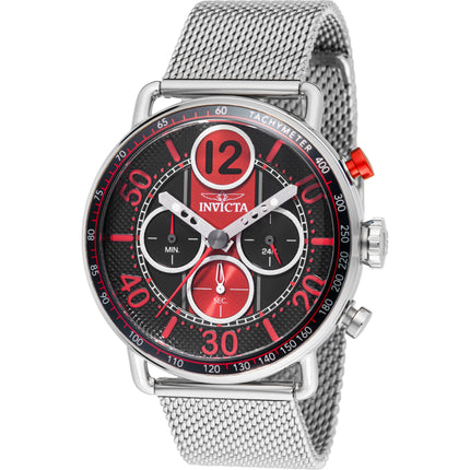 Invicta Men's Watch - Speedway Quartz Red Dial Stainless Steel Mesh Bracelet | 49372 ,