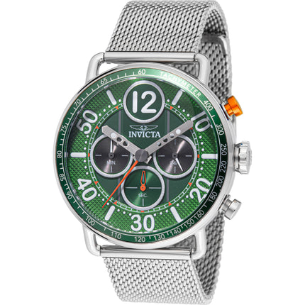 Invicta Men's Watch - Speedway Quartz Green Dial Stainless Steel Mesh Bracelet | 49373 ,