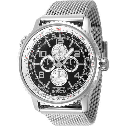 Invicta Men's Watch - Ocean Voyage Quartz Black Dial Silver Tone Bracelet | 49410 ,