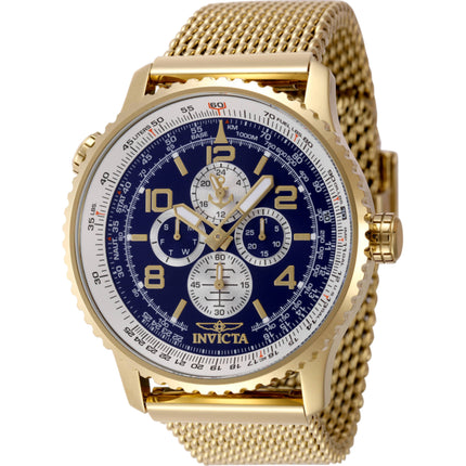 Invicta Men's Watch - Ocean Voyage Quartz Blue Dial Yellow Gold Bracelet Watch | 49411 ,