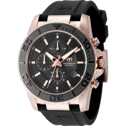 Technomarine Men's Watch - Sea Grace Chronograph Black Silicone Strap | TM-725002 ,
