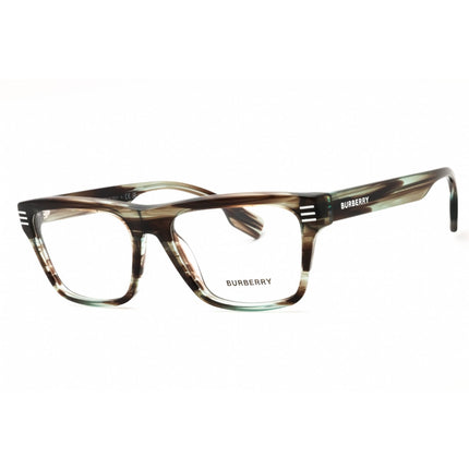 Burberry Men's Eyeglasses - Transparent Green Horn Rectangular Frame | 0BE2387 4098 ,