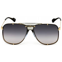Gucci Unisex Sunglasses - Gold Metal Aviator Full Rim Frame Grey Lens | GG0739SA 001 ,