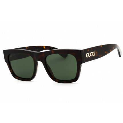 Gucci Men's Sunglasses - Havana Acetate Square Full Rim Frame Green Lens | GG1793S 002 ,