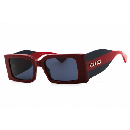 Gucci Women's Sunglasses - Burgundy Blue Acetate Rectangular Full Rim | GG1860S 003 ,