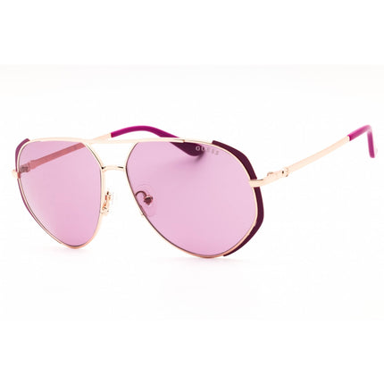 Guess Women's Sunglasses - Matte Purple/Shiny Rose Gold Metal Aviator | GU00219 82Y ,