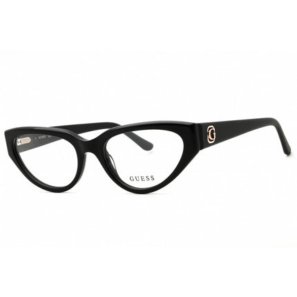 Guess Women's Eyeglasses - Shiny Black Acetate Cat Eye Full Rim Frame | GU50113 001 ,