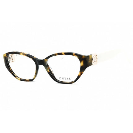 Guess Women's Eyeglasses - Havana White Acetate Cat Eye Full Rim Frame | GU50119 056 ,