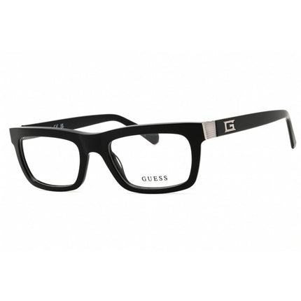 Guess Men's Eyeglasses - Shiny Black Acetate Rectangular Full Rim Frame | GU50242 001 ,