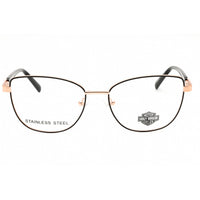 Harley Davidson Women's Eyeglasses - Shiny Black Metal Cat Eye Frame | HD0575 001 ,