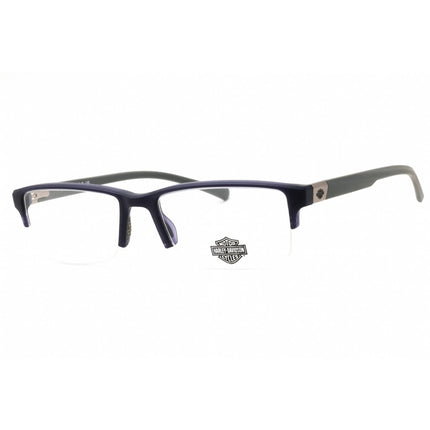 Harley Davidson Men's Eyeglasses - Matte Blue Rectangular Half Rim Frame | HD50096 091 ,