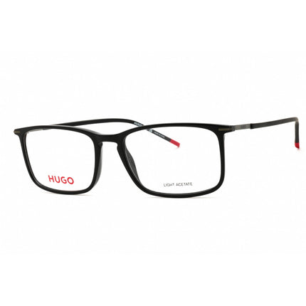 HUGO Men's Eyeglasses - Black Plastic Rectangular Full Rim Frame | HG 1231 0807 00 ,
