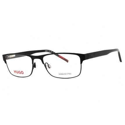 HUGO Men's Eyeglasses - Black Metal Rectangular Shape Full Rim Frame | HG 1263 0807 00 ,