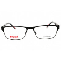 HUGO Men's Eyeglasses - Black Metal Rectangular Shape Full Rim Frame | HG 1263 0807 00 ,