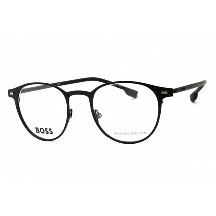 Hugo Boss Men's Eyeglasses - Matte Black Metal Round Full Rim Frame | 1010 0003 00 ,