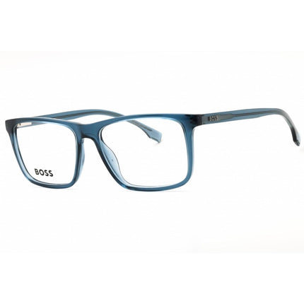 Hugo Boss Men's Eyeglasses - Transparent Stone Blue Square Frame | BOSS 1571 0PJP 00 ,