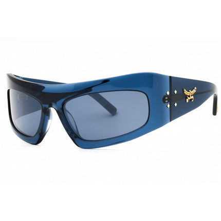 MCM Unisex Sunglasses - Shiny Blue Acetate Wraparound Full Rim Frame | MW0001 90X ,