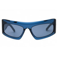 MCM Unisex Sunglasses - Shiny Blue Acetate Wraparound Full Rim Frame | MW0001 90X ,