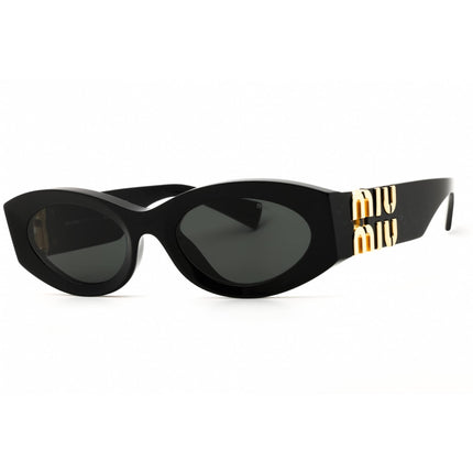 Miu Miu Women's Sunglasses - Black Plastic Oval Shape Full Rim Frame | 0MU 11WS 1AB5S0 ,