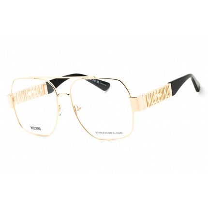 Moschino Women's Eyeglasses - Yellow Gold Metal Aviator Full Rim | MOS639 0000 00 ,
