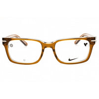Nike Men's Eyeglasses - Amber/Smoke Laminate Rectangular Full Rim | NIKE 7174 218 ,