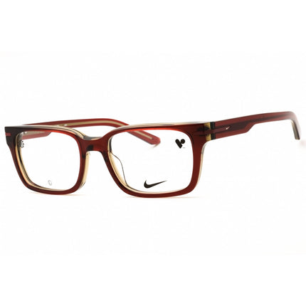 Nike Men's Eyeglasses - Cedar/Amber Laminate Rectangular Full Rim | NIKE 7174 617 ,