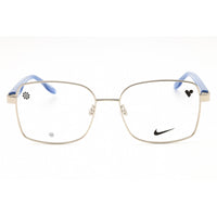 Nike Women's Eyeglasses - Shiny Silver/Blue Metal Square Full Rim | NIKE 8401 045 ,