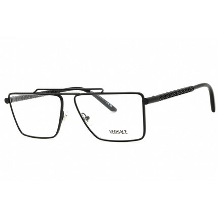 Versace Men's Eyeglasses - Matte Black Metal Rectangular Full Rim Frame | 0VE1295 1433 ,