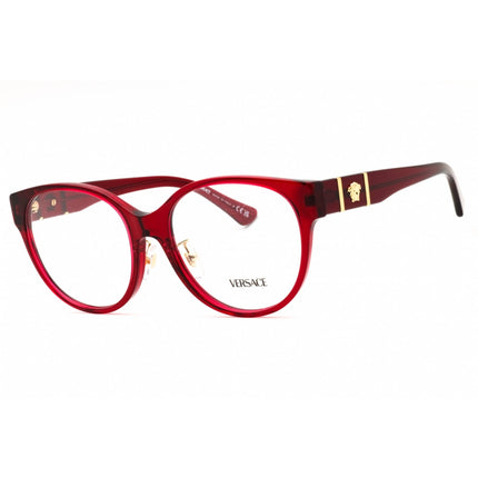 Versace Women's Eyeglasses - Transparent Bordeaux Plastic Round Frame | 0VE3351D 5430 ,