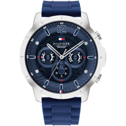 Tommy Hilfiger Men's Watch - Luca Quartz Navy Dial Silicone Rubber Strap | 1710489 ,
