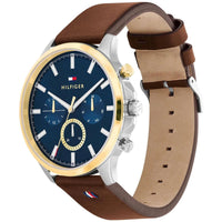 Tommy Hilfiger Men's Watch - Ryder Quartz Navy Dial Brown Leather Strap | 1710496 ,