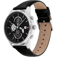 Tommy Hilfiger Men's Watch - Weston Quartz Black Leather Strap Day-Date | 1710502 ,