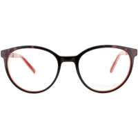 Coco Song Women's Eyeglasses - Black/Red Plastic Round | NOBODY KNOWS CV245.02-09 ,