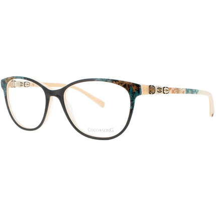 Coco Song Women's Eyeglasses - Black/Beige/Gold Cat Eye Frame | SHERRY RED CV254.04-09 ,
