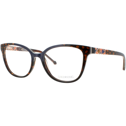 Coco Song Women's Eyeglasses - Brown/Blue Cat Eye Frame | SOMETHING COOL CV255.01-09 ,