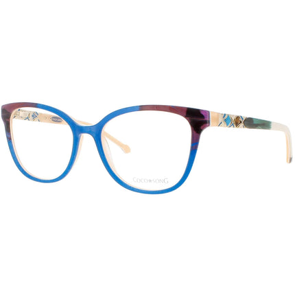 Coco Song Women's Eyeglasses - Blue/Purple Cat Eye Frame | SOMETHING COOL CV255.03-09 ,
