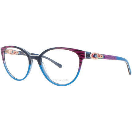 Coco Song Women's Eyeglasses - Blue/Purple Plastic Cat Eye | SWING ALONE CV256.02-09 ,