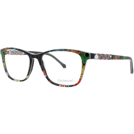 Coco Song Women's Eyeglasses - Black/Multi Plastic Square | BLUE EYES CV230.03-09 ,